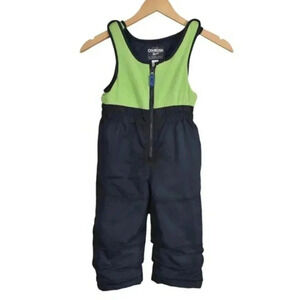 OshKosh B'Gosh Bib Winter Snow Pants  Blue Green Skiing Size 3T